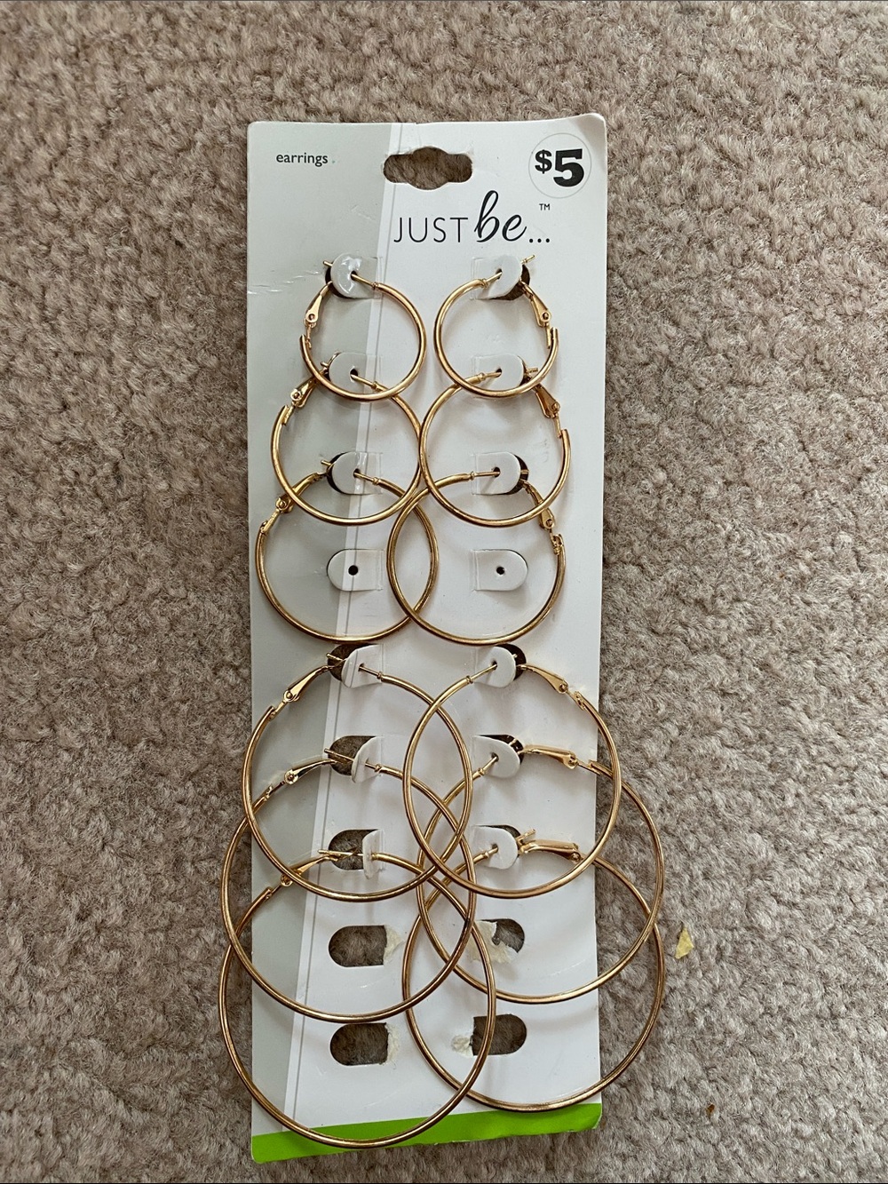 just be Gold-Tone Multi-Size Hoop Earring Set